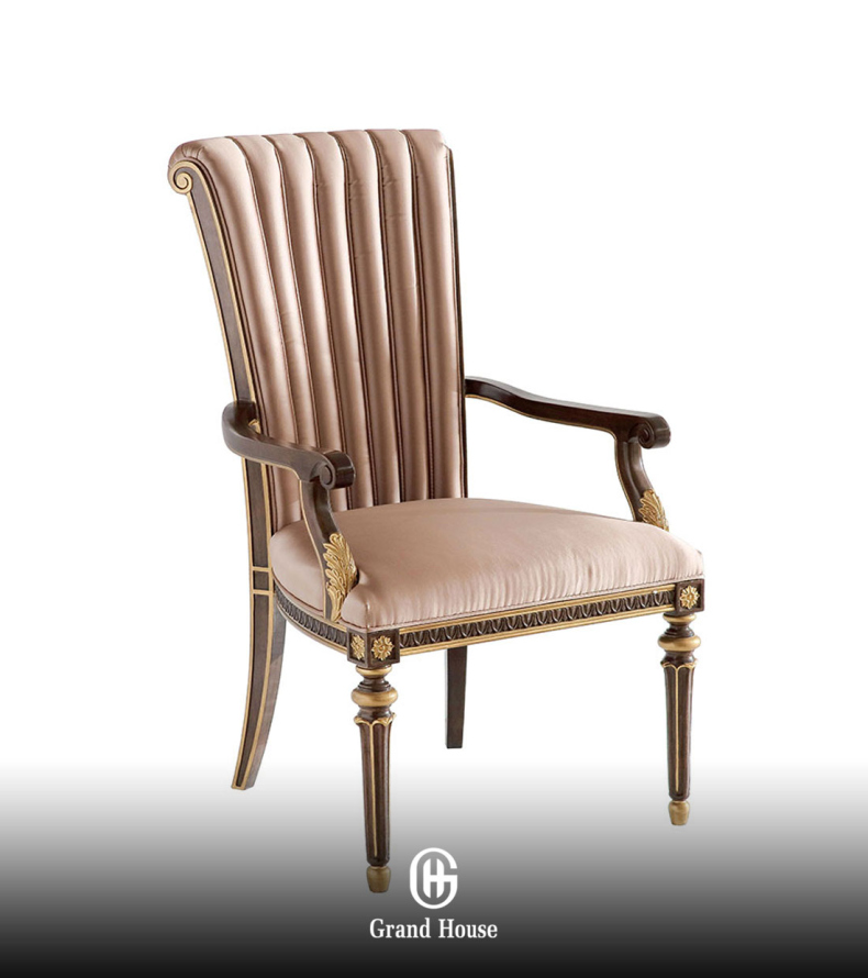 Neoclassical dining table - Gold-plated wood color